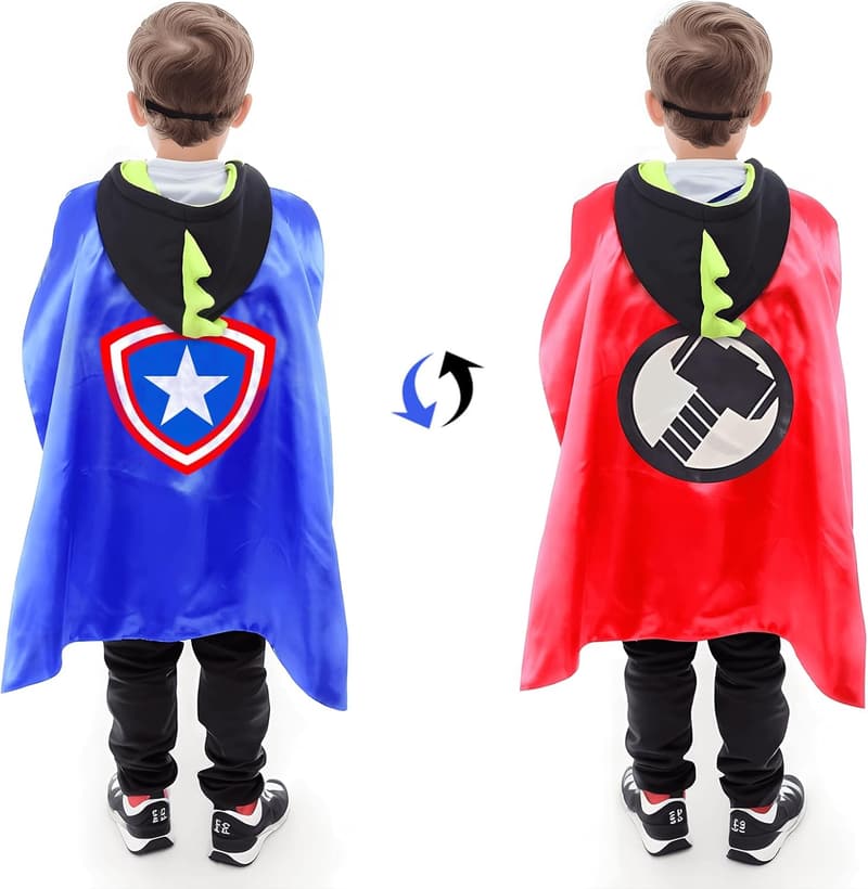 Superhero Cape & Mask Costume Set for Kids (Ages 3-10)