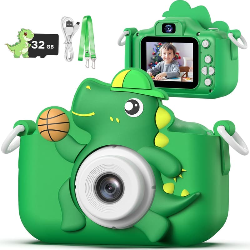 Kids Digital Camera - 1080P HD Dinosaur Toy for Ages 3-12