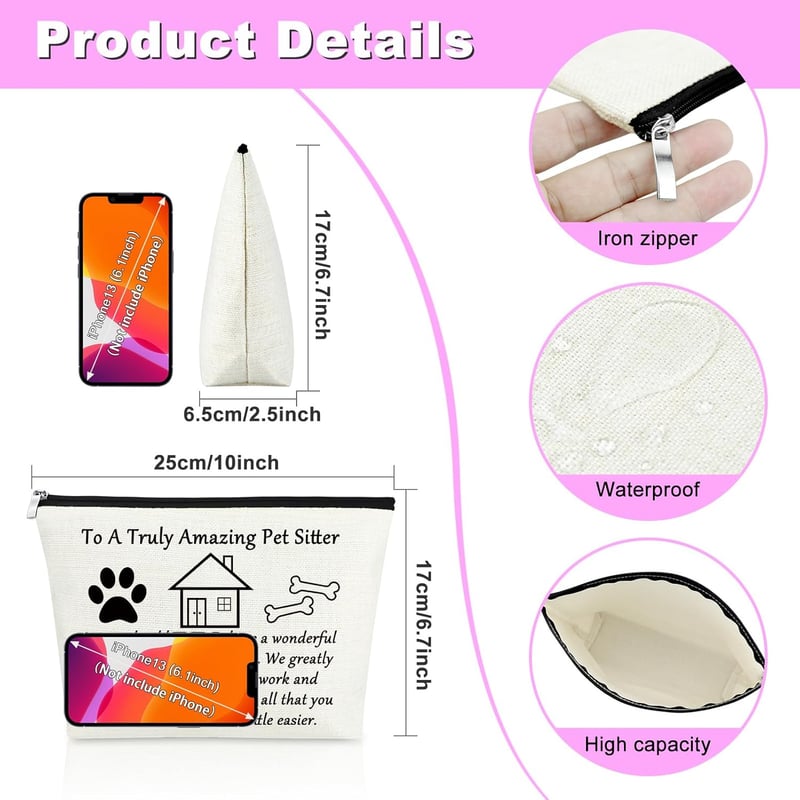 Pet Sitter Gift Makeup Bag - Thank You Travel Pouch