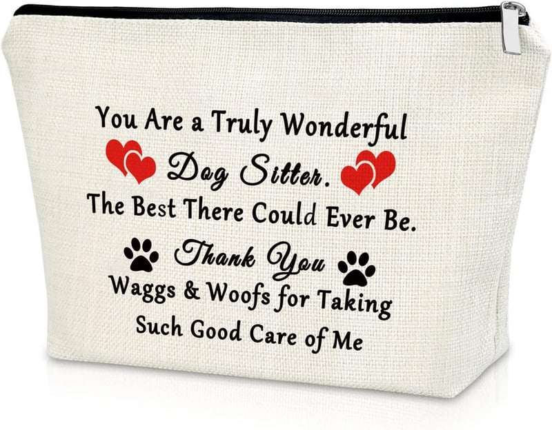 Pet Sitter Appreciation Travel Makeup Bag - Thank You Gift for Dog Lovers