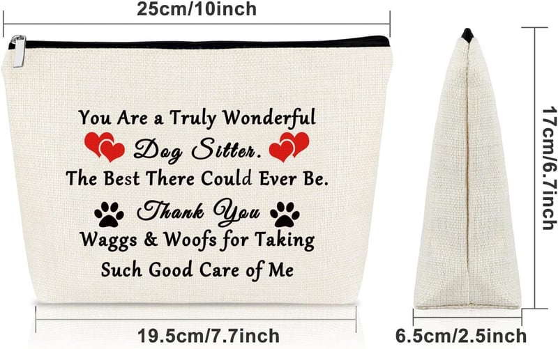 Pet Sitter Appreciation Travel Makeup Bag - Thank You Gift for Dog Lovers