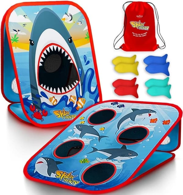 Kids' 2-in-1 Bean Bag Toss Game - Quick Setup Outdoor Fun