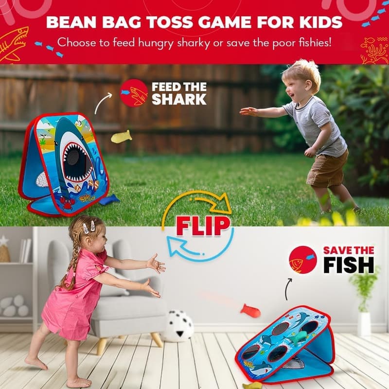 Kids' 2-in-1 Bean Bag Toss Game - Quick Setup Outdoor Fun