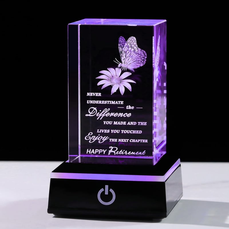 Retirement Gifts for Coworkers - 3D Crystal Farewell Keepsake