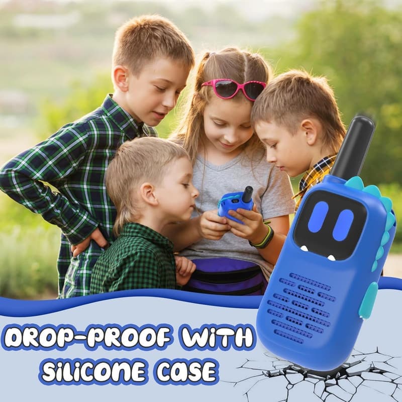 Kids' Walkie Talkies with Dinosaur Silicone Sleeve - 1000FT Range