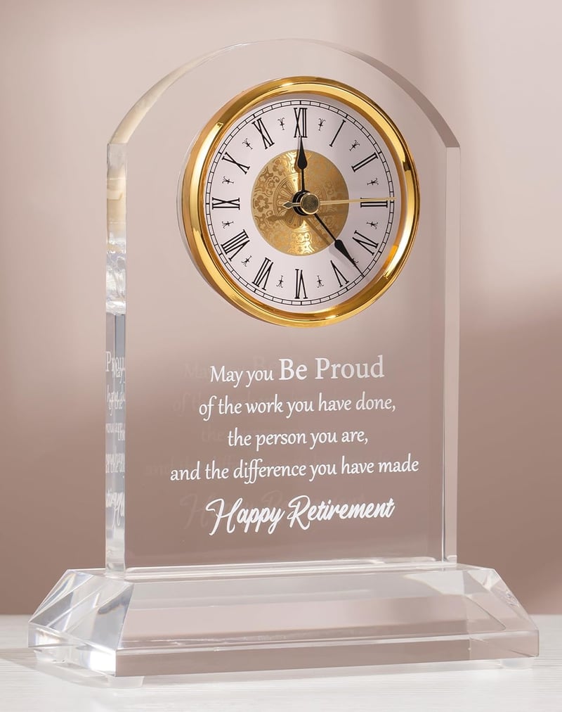 Retirement Desk Clock Gift for Coworkers and Bosses
