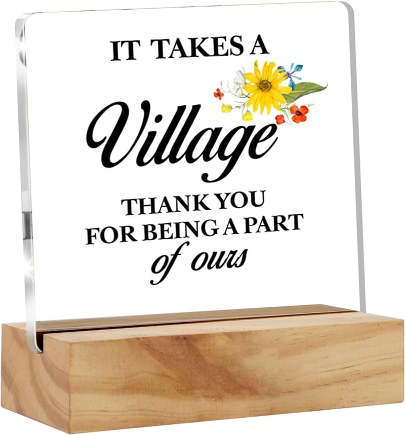 Thank You Gift: Clear Acrylic Desk Sign for Women