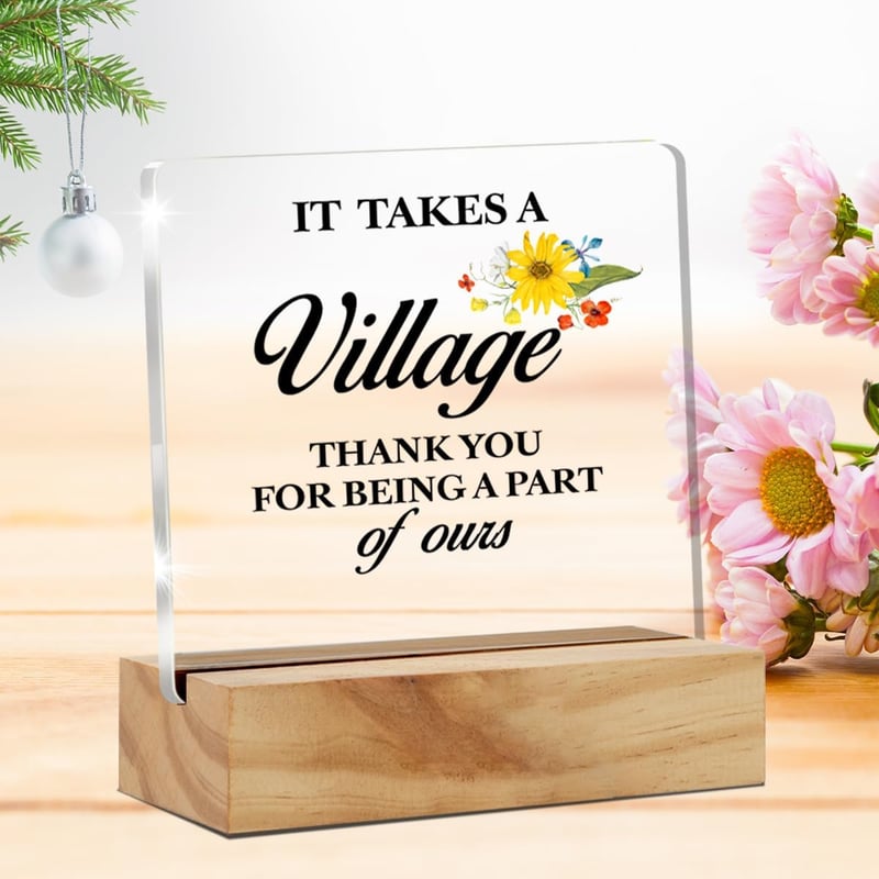 Thank You Gift: Clear Acrylic Desk Sign for Women