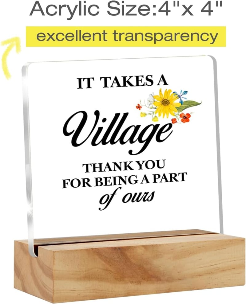 Thank You Gift: Clear Acrylic Desk Sign for Women