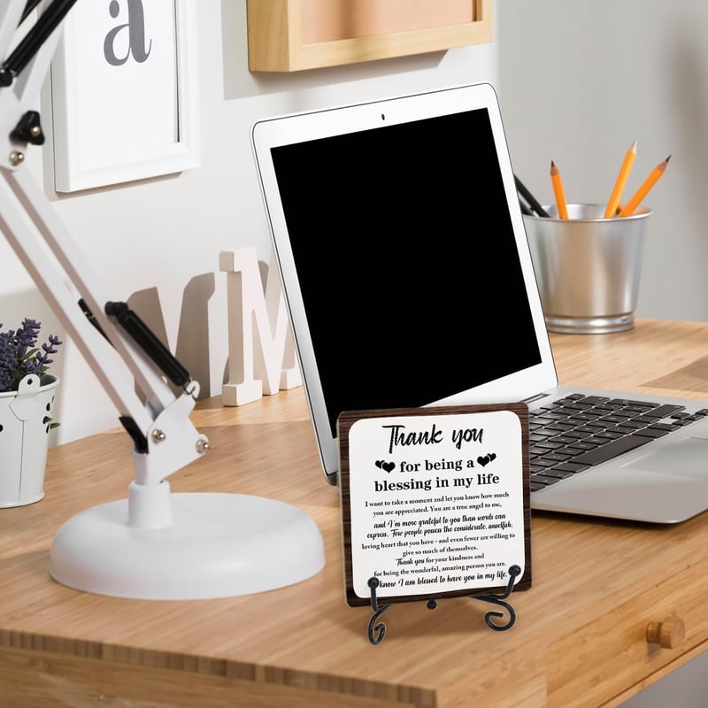 Thank You Wooden Plaque Sign for Family and Friends