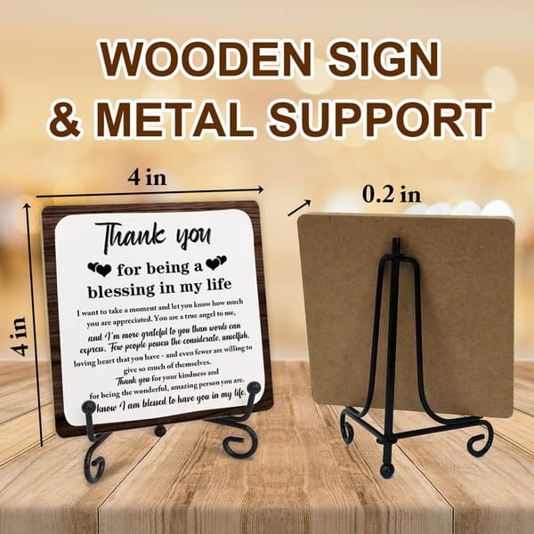 Thank You Wooden Plaque Sign for Family and Friends