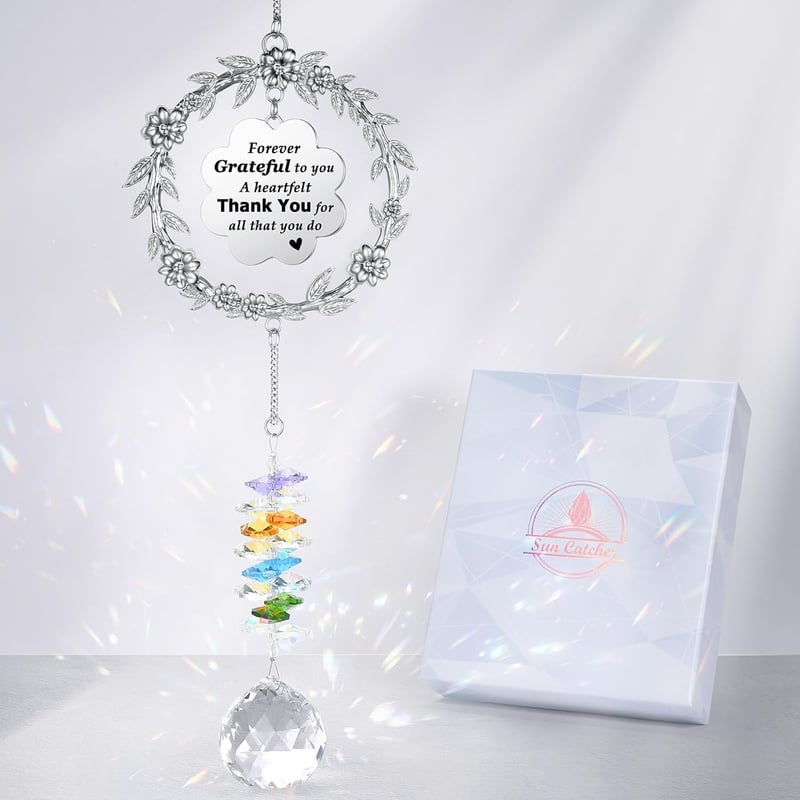 Engraved Crystal Sun Catcher – Thank You Gift for Women