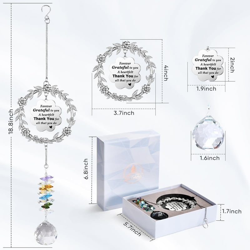 Engraved Crystal Sun Catcher – Thank You Gift for Women