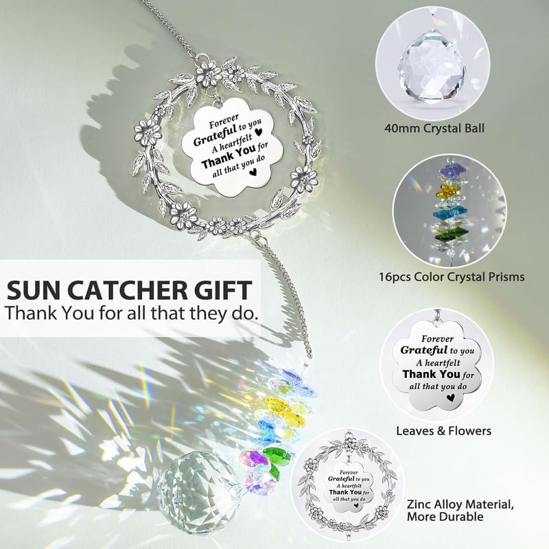 Engraved Crystal Sun Catcher – Thank You Gift for Women