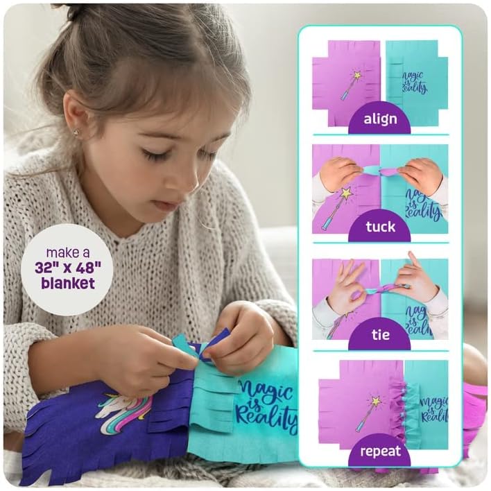 DIY Unicorn Fleece Blanket Kit for Girls Ages 6+