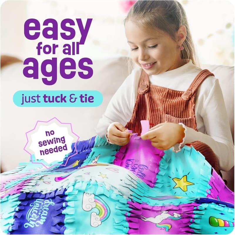DIY Unicorn Fleece Blanket Kit for Girls Ages 6+