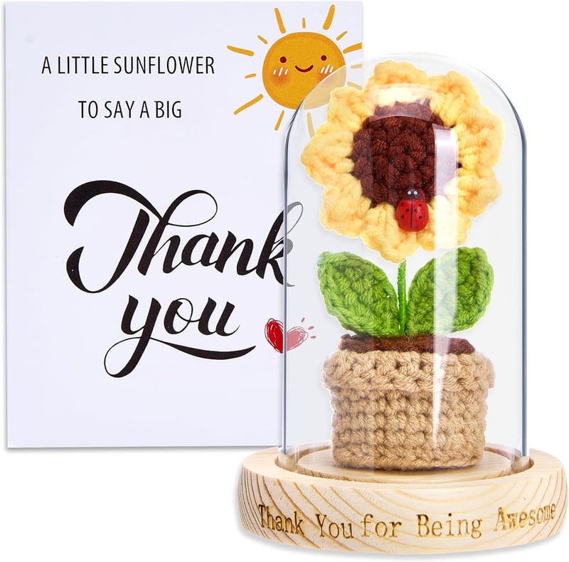 Sunflower Crochet Thank You Gift for Women and Teachers