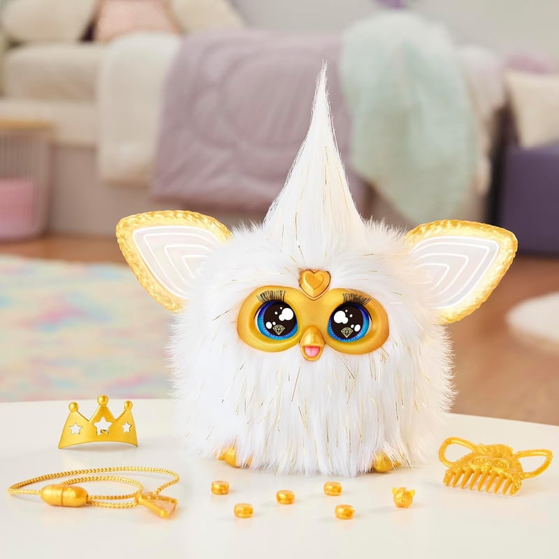 Gold Glam Furby Plush Toy – Interactive Voice-Activated for Kids