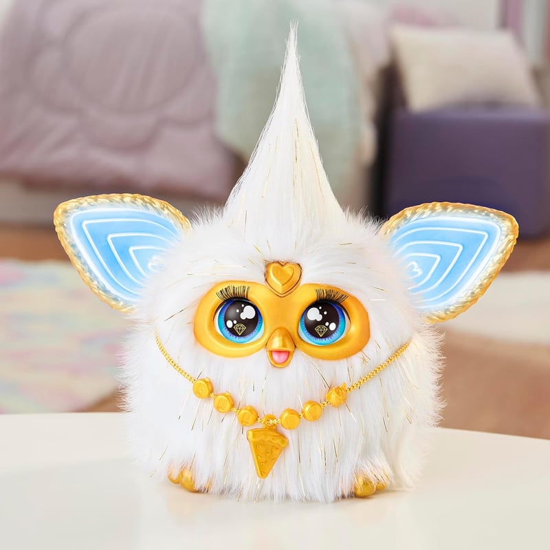 Gold Glam Furby Plush Toy – Interactive Voice-Activated for Kids