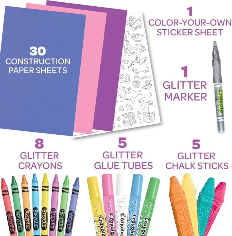 Crayola Glitter Art Case: 50+ Coloring Supplies for Kids
