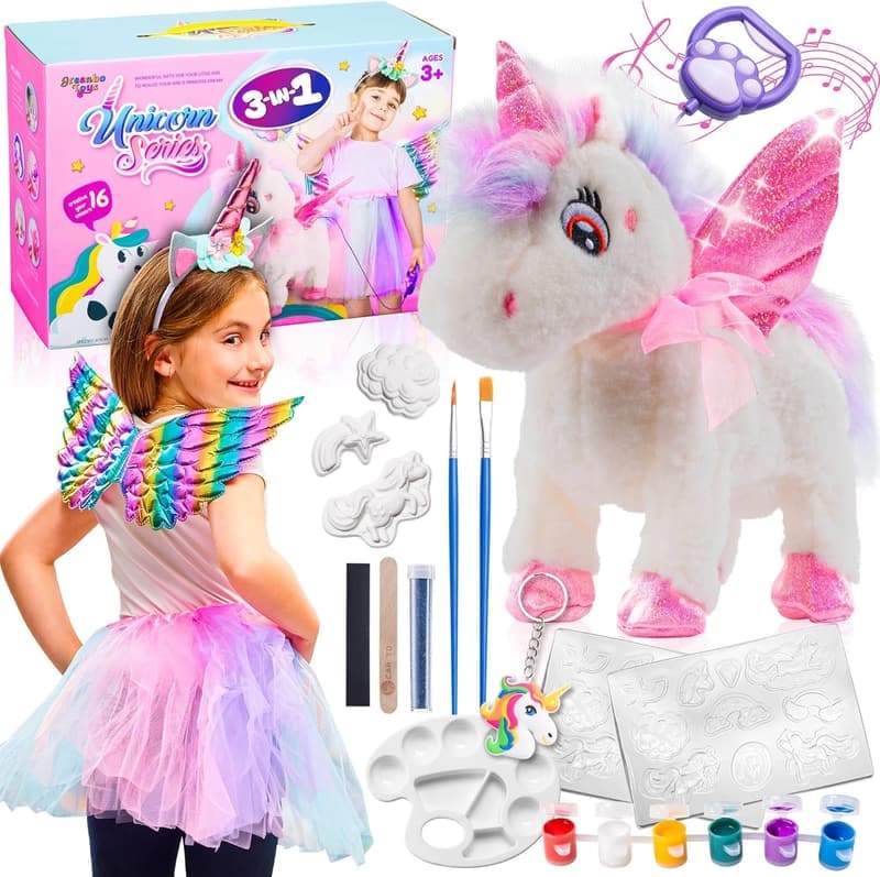 Unicorn Craft Kit and Dress - Engaging Birthday Gift for Girls 4-6