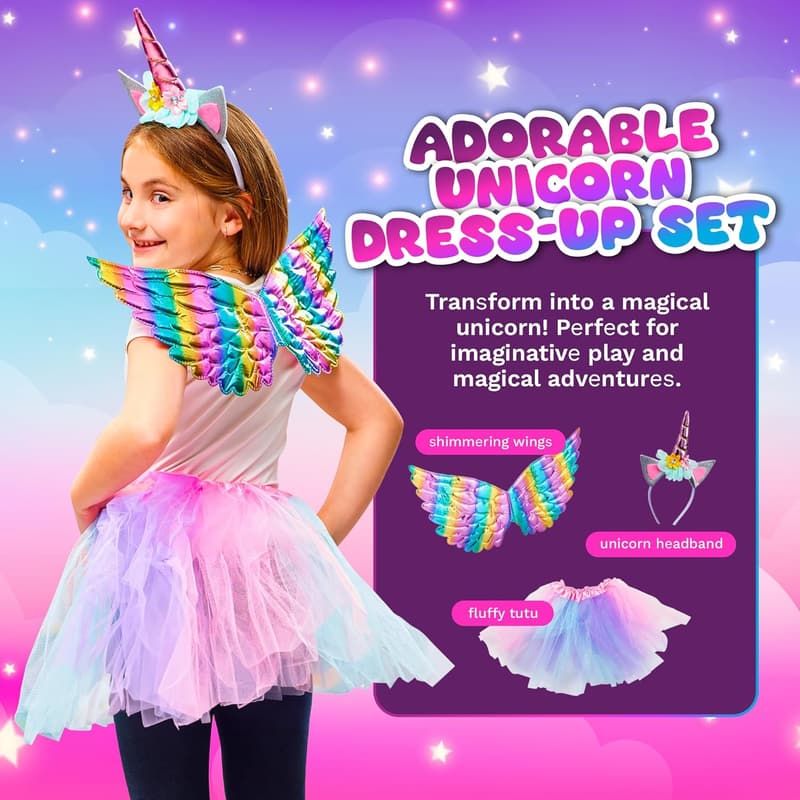 Unicorn Craft Kit and Dress - Engaging Birthday Gift for Girls 4-6