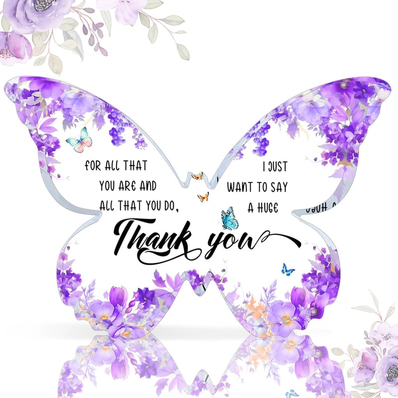 Purple Butterfly Thank You Plaque for Women Graduates