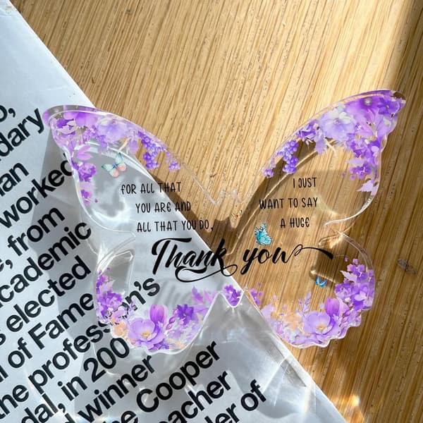 Purple Butterfly Thank You Plaque for Women Graduates