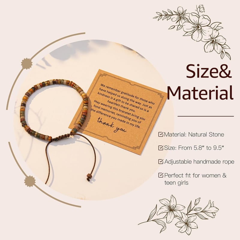Teacher Appreciation Natural Stone Bracelet for Women
