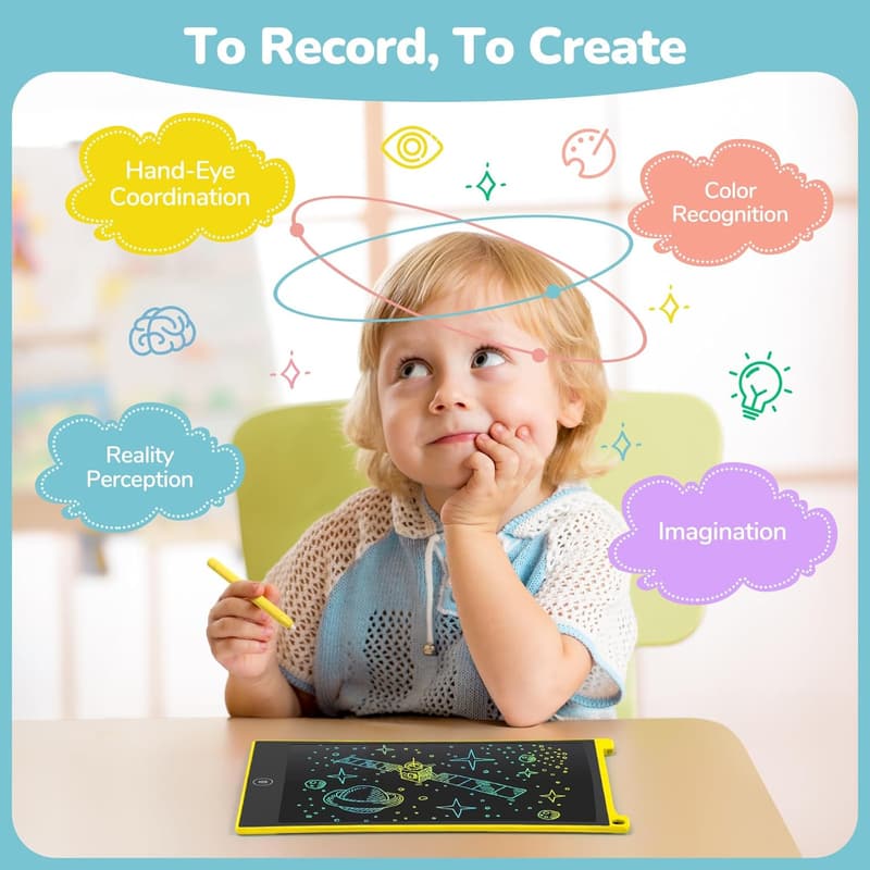 Colorful 8.5-Inch LCD Drawing Tablet for Kids, 4 Pack