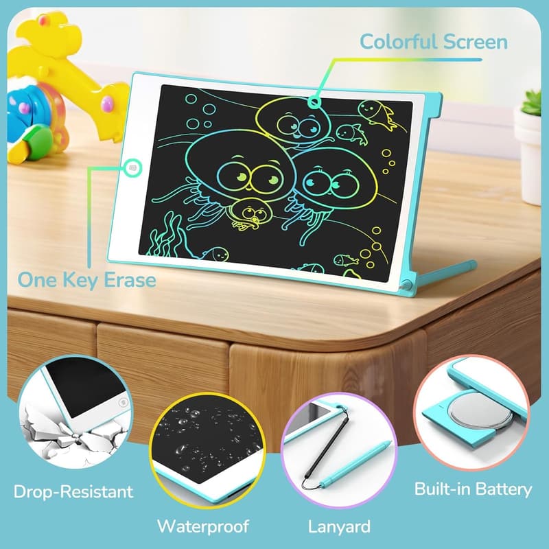 Colorful 8.5-Inch LCD Drawing Tablet for Kids, 4 Pack