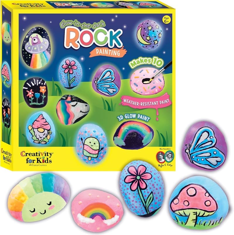 Glow in the Dark Rock Painting Kit for Kids Ages 6-8+
