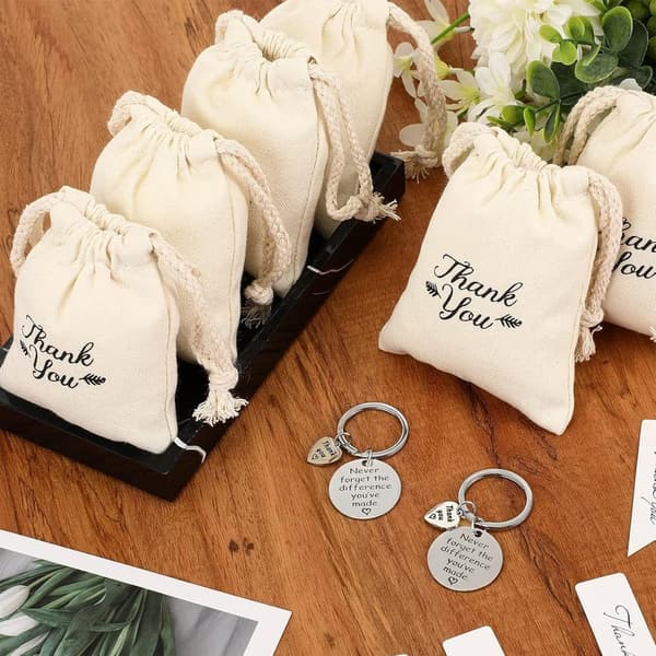 Employee Appreciation Keychain Gift Set - 36 Pcs with Bags & Cards