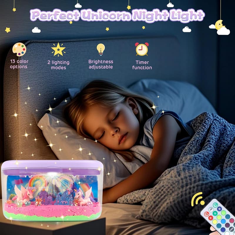 Unicorn DIY Terrarium Light Kit for Girls - Birthday Gift