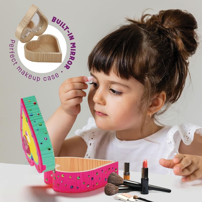 DIY Wooden Heart Treasure Box Kit for Kids Aged 4-6