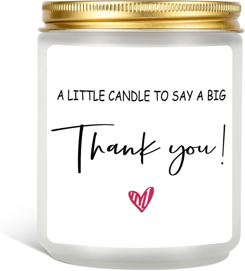 Thank You Candle - Lavender Scent - 7 oz Gift for Friends