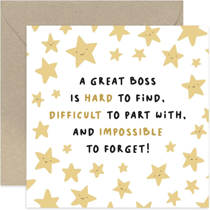 Retirement Card for Boss - 'Impossible To Forget' Design
