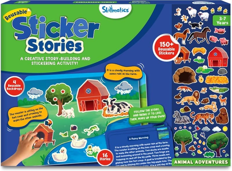 Educational Travel Stickers - 150+ Reusable Creative Stickers for Kids