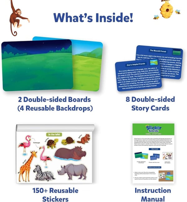 Educational Travel Stickers - 150+ Reusable Creative Stickers for Kids