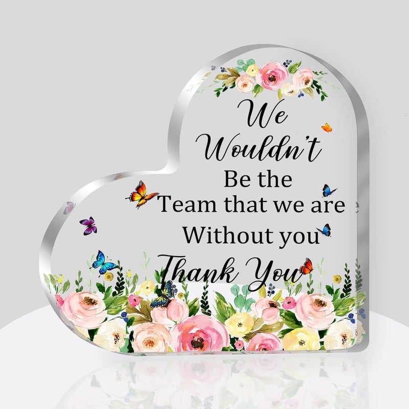 Teacher Appreciation Acrylic Heart Plaque Gift (6x6 Inch)