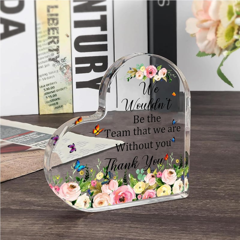 Teacher Appreciation Acrylic Heart Plaque Gift (6x6 Inch)