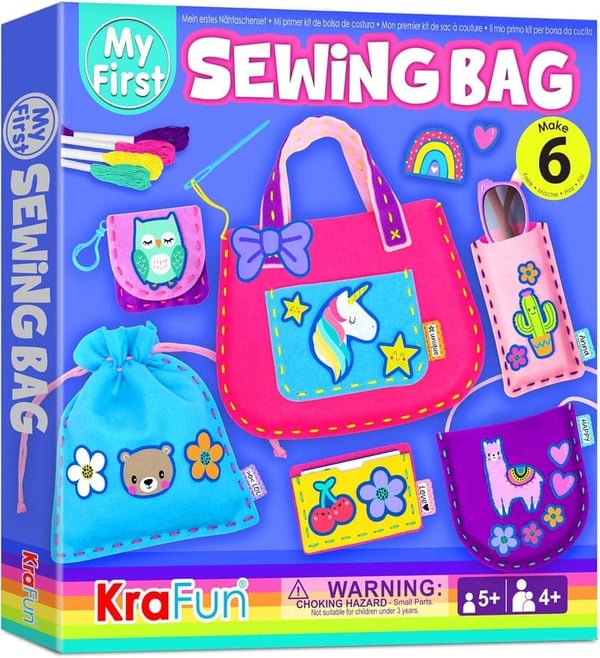 Beginner Kids' Sewing Bag Kit – 6 Animal-Themed DIY Projects