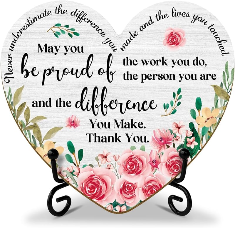 Inspirational Farewell Heart Plaque for Women Coworkers