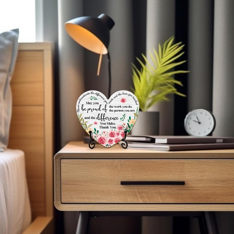 Inspirational Farewell Heart Plaque for Women Coworkers