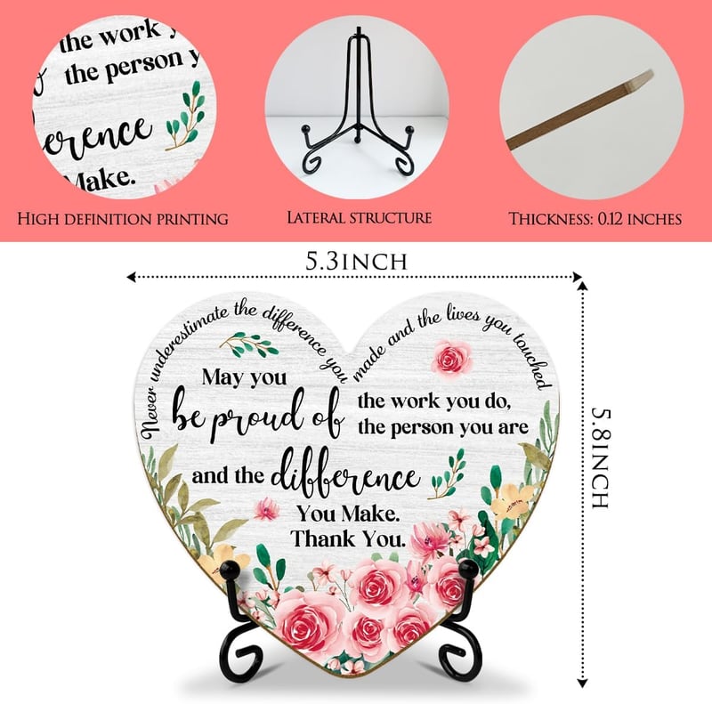 Inspirational Farewell Heart Plaque for Women Coworkers