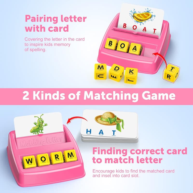 Matching Letter Spelling Game for Girls 3-8 Years Old