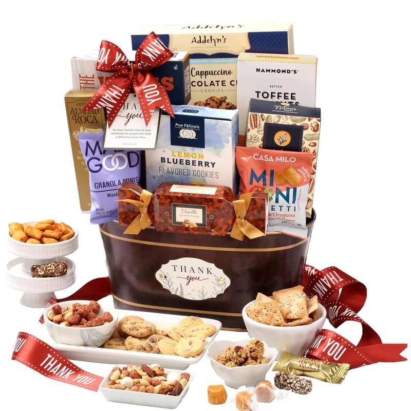 Thank You Gift Basket with Sweets & Savory Treats for All
