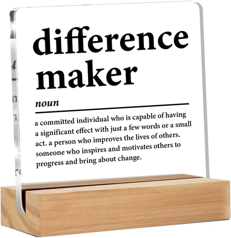 Thank You Acrylic Sign for Teachers and Mentors, 4x4 Inches