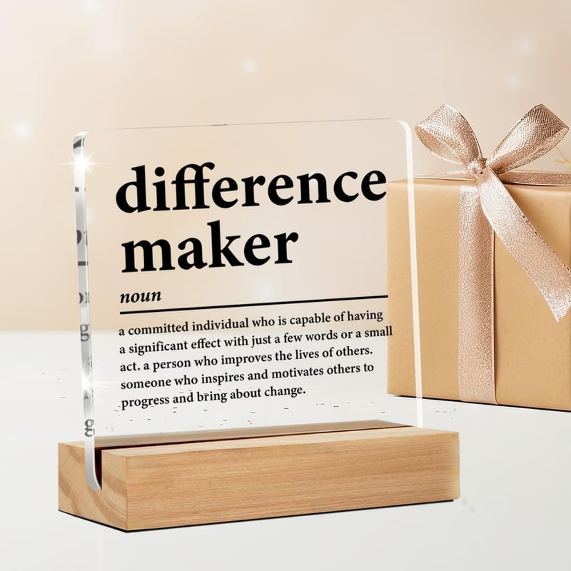 Thank You Acrylic Sign for Teachers and Mentors, 4x4 Inches