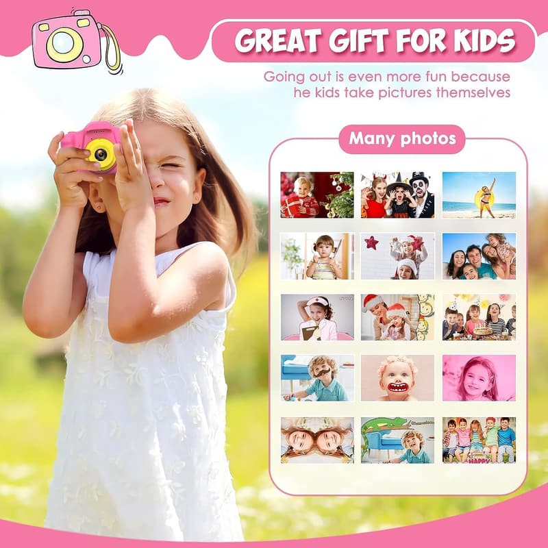 Christmas Kids Camera for Girls 3-9, HD Digital, 32GB